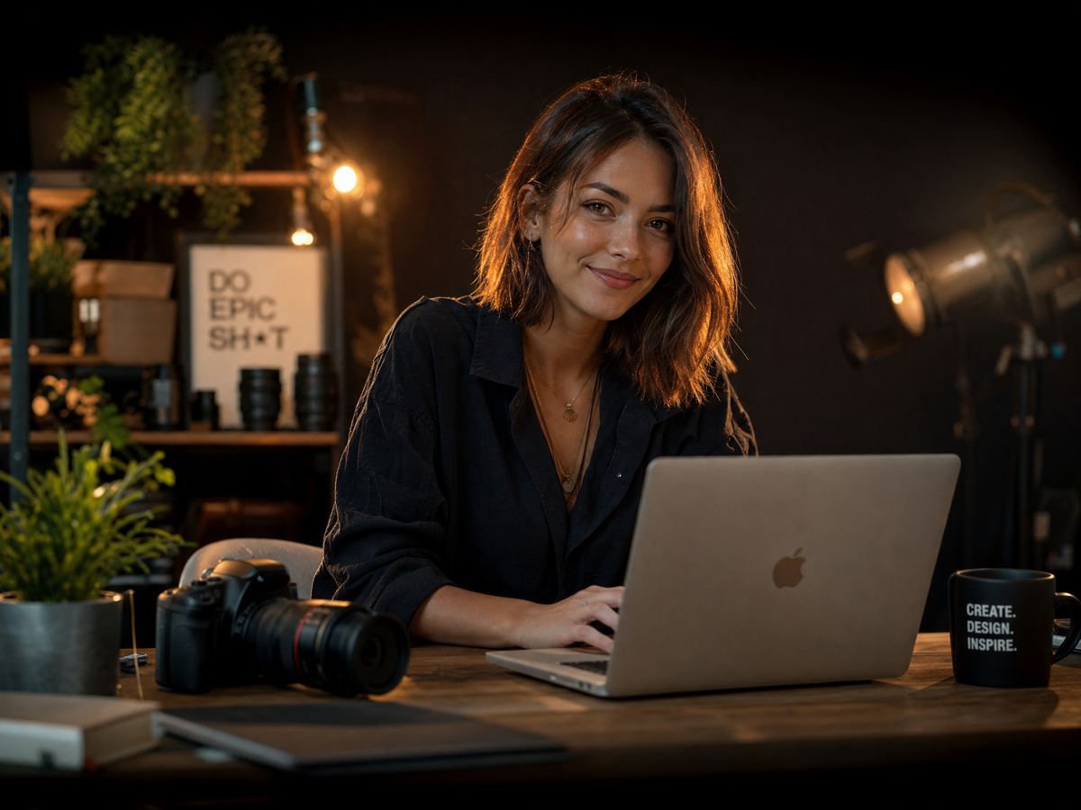 A freelance creative at work